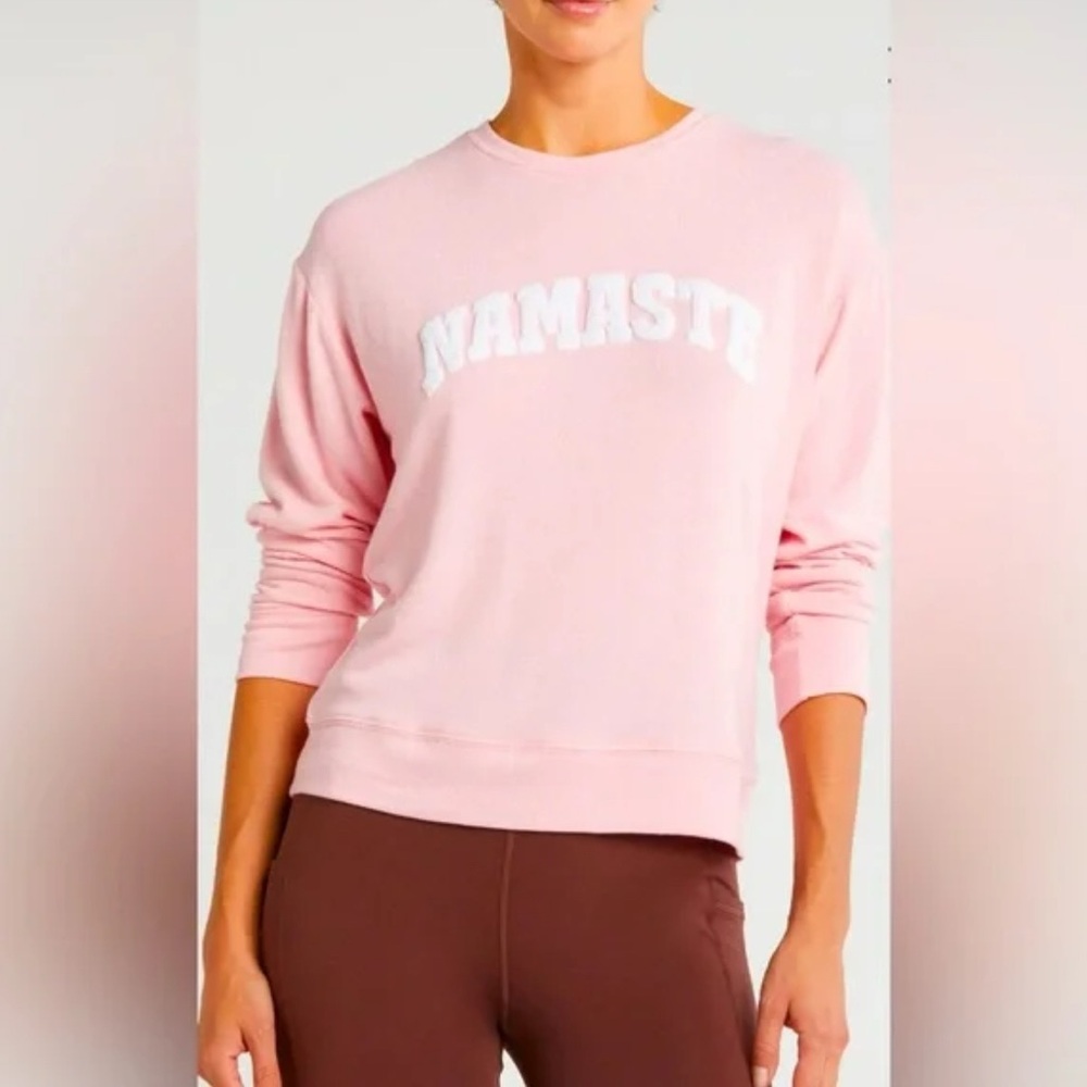 NWT Spiritual Gangster Namaste Pink Relaxed Sweatshirt Small